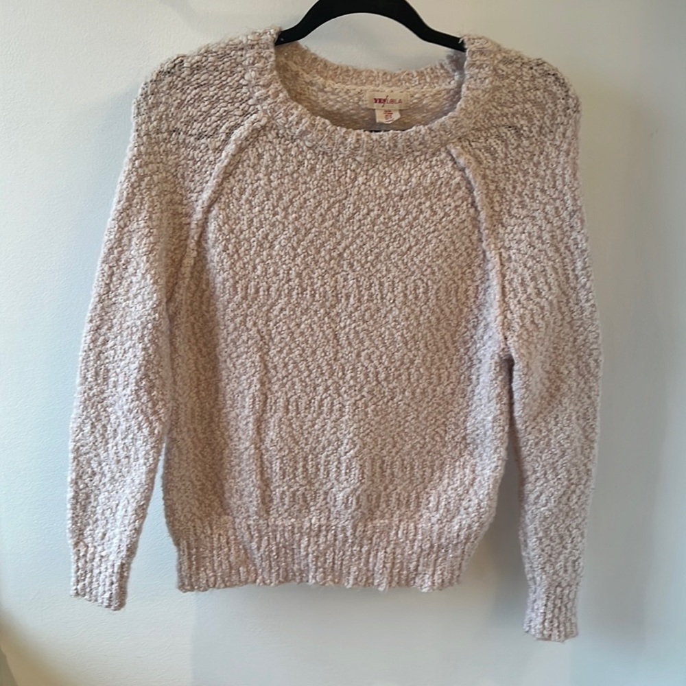 Yes Lola Pale Pink Crew Neck Sweater - Size Medium